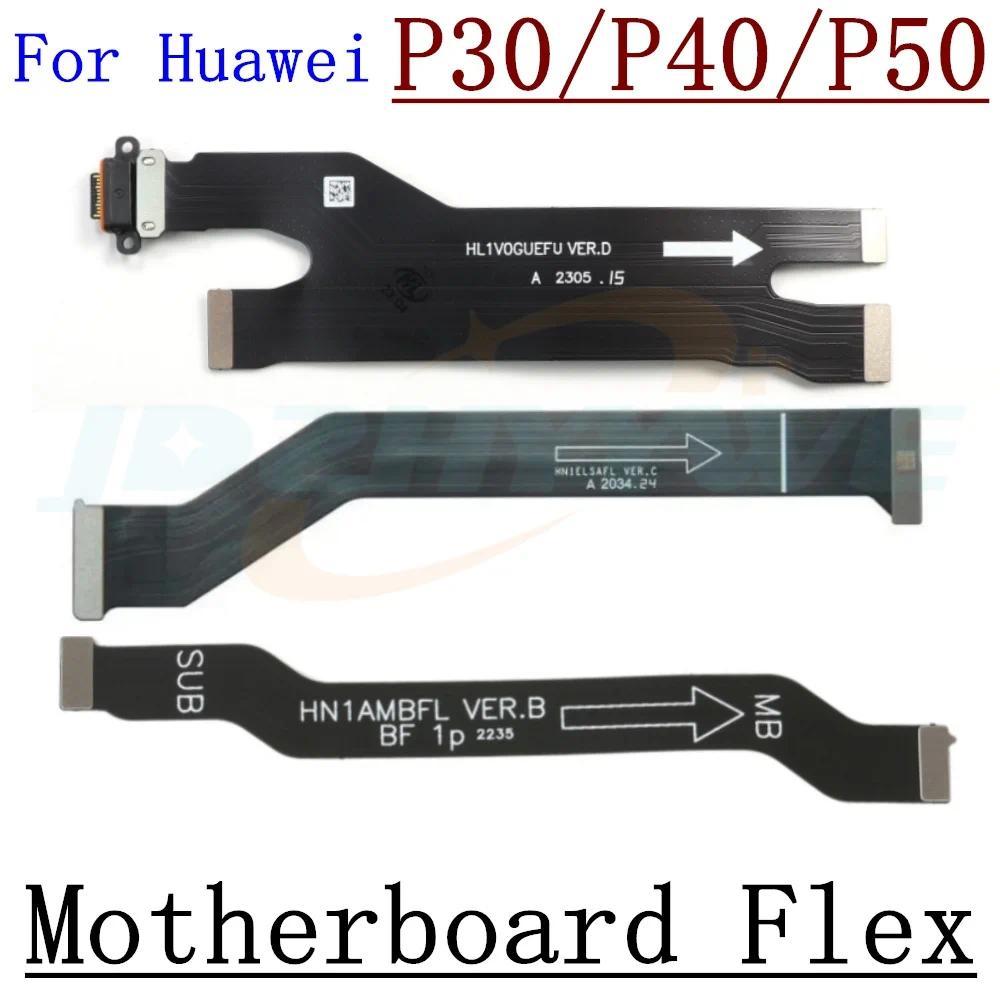 Kabel Fleksibel Konektor Layar LCD Motherboard Utama Untuk Huawei P50 Pro P50E P40 P30 Pro Lite Suku