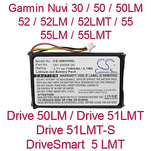 Batre Batrei Batrai GPS Garmin Nuvi 30 / Nuvi 50 / Nuvi 50LM / Nuvi 52 / Nuvi 52LM / Nuvi 52LMT / Nu