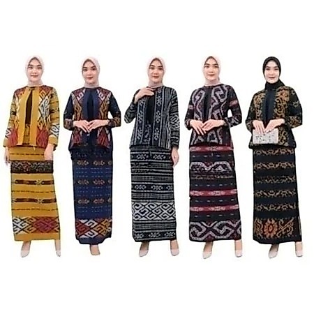 One Set Tenun, Setelan Outer Dan Rok Tenun, Baju Kerja, Baju Kondangan, Setelan Baju Kampus Kuliah