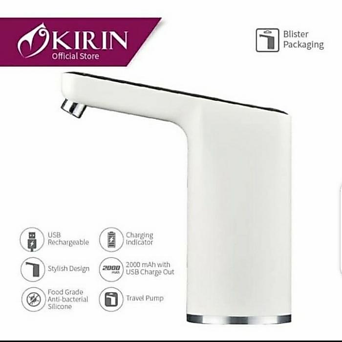 vanisashopp Kirin Pompa Galon Electrik Otomatis Charger USB KRP-008