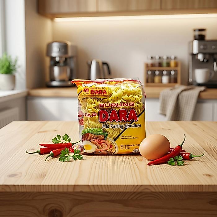 Mie Kering Burung Dara - Mie Bulat / Pipih untuk Bakmi / Goreng / Kuah - Mie Kering Gandum