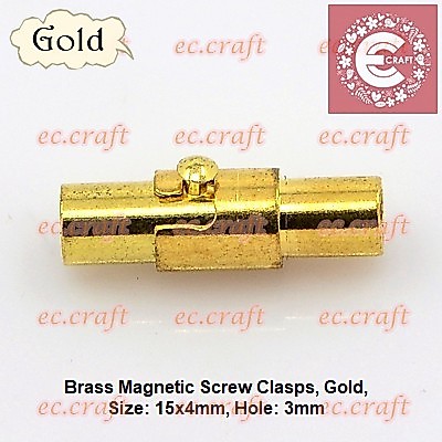 6 PCS KAITAN MAGNET BRASS CLASP 3MM BAHAN AKSESORIS GELANG TALI