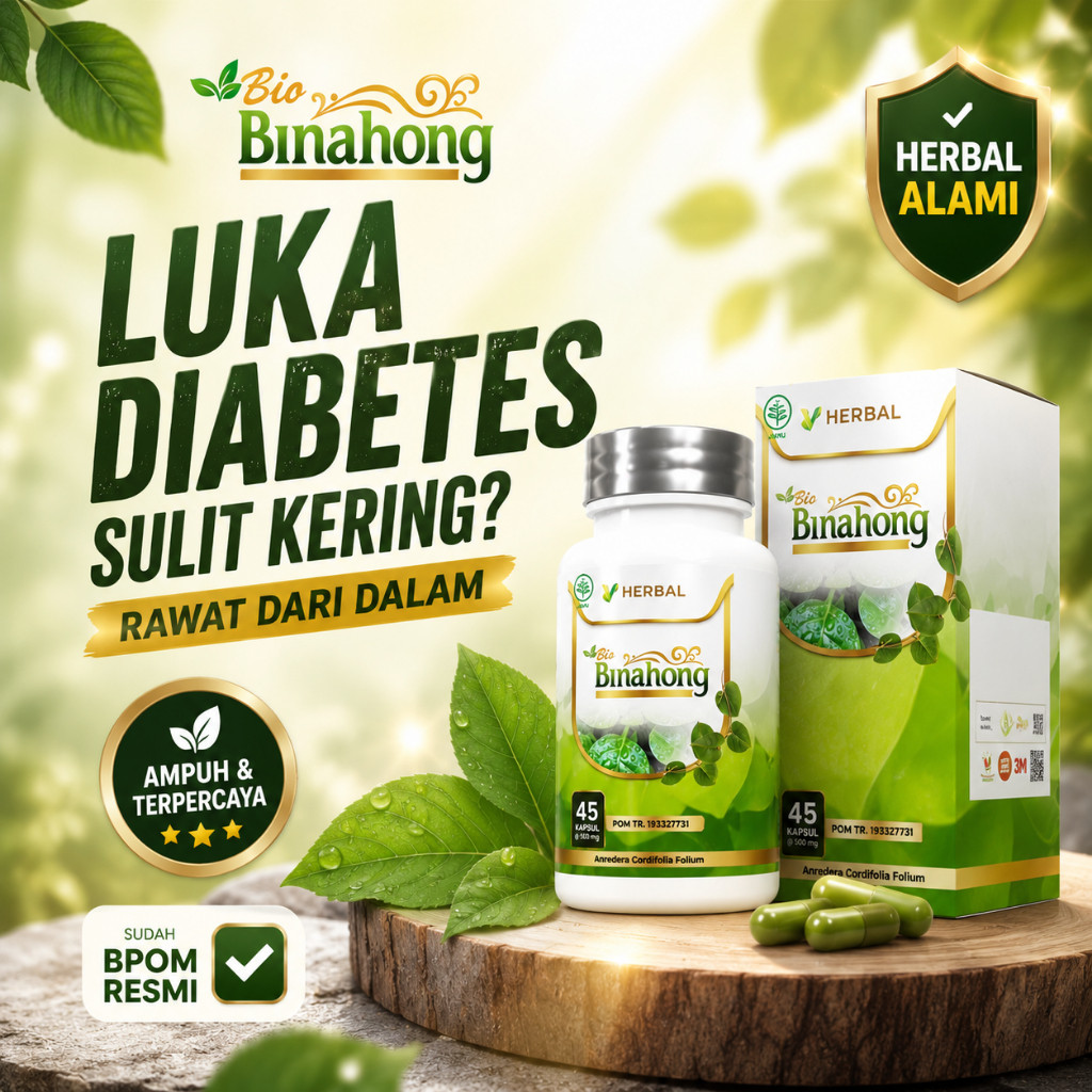Terbukti Ampuh & Original Bio Binahong Herbal Binahong Asli 45 Kapsul - Atasi Luka Diabetes, Pasca O