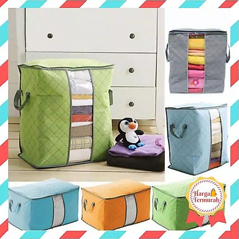 STORAGE BAG BAMBOO /BOX TEMPAT PENYIMPANAN BAJU BOX SERBAGUNA