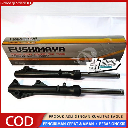 SHOCK DEPAN KOMPLIT PLUS TABUNG TOYO FUSIMAYA HITAM UNTUK BEAT SERIES, GENIO GEN 1, VARIO 125/150 TE