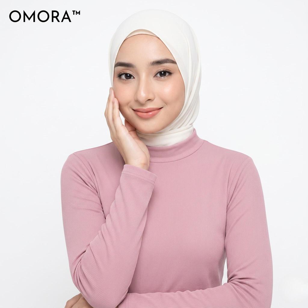 Omora Manset Baju Dalaman Premium Wanita Pria Lengan Panjang Crew Neck Turtleneck V Neck Bahan Kaos 