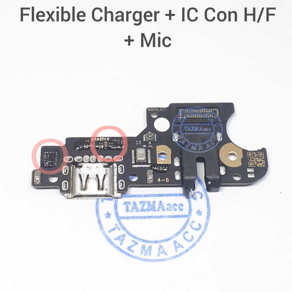 Plus ic + Realme 5i Ori Flexible Con Cas + iC Flexibel Fleksibel Conektor Konektor Cas Charger REALM