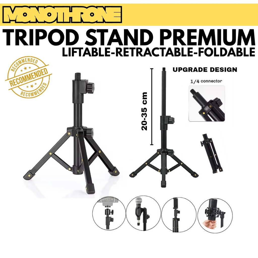 Stand Tripod Desktop Meja Stand Tripod Mic Phone HP Holder Stand Tripod  Microphone Camera Stand Kam