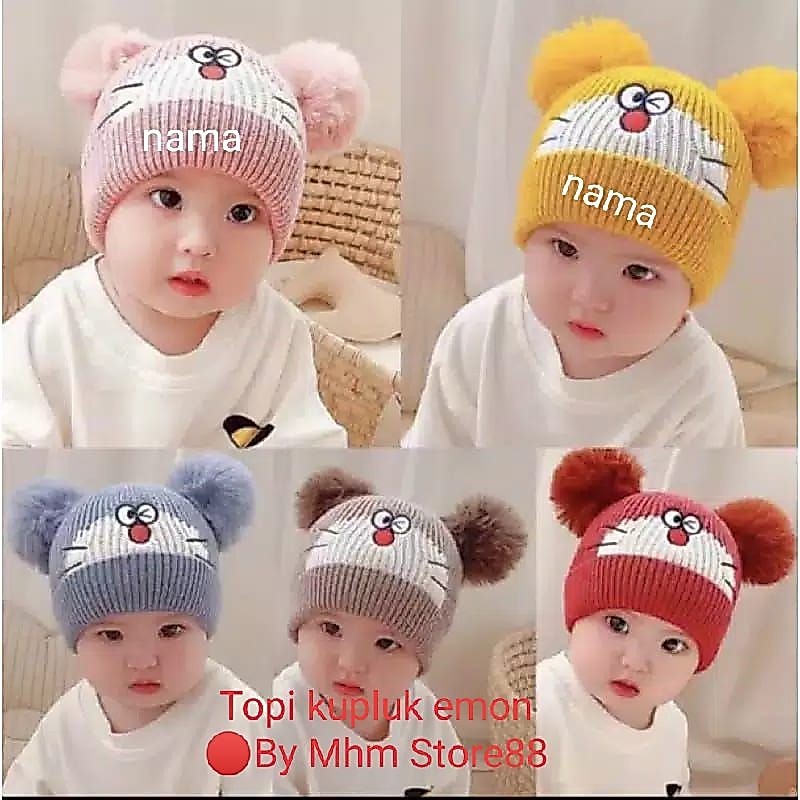 TOPI KUPLUK EMON ANAK PAKE NAMA/TOPI BORDIR NAMA REQUES NAMA SENDIRI