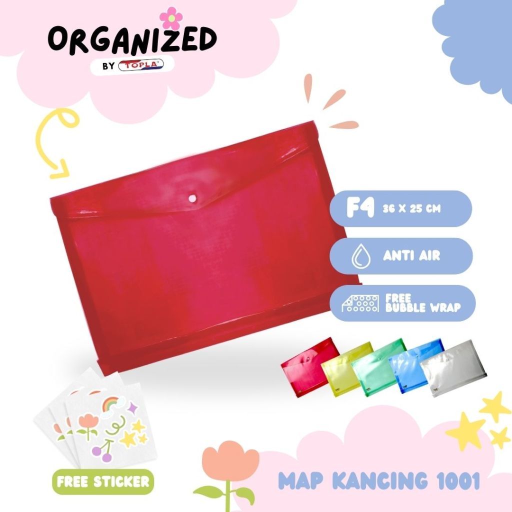 Topla Map kancing 1001 Tebal map tali kertas kancing stopmap kertas berkas ukuran folio anti air