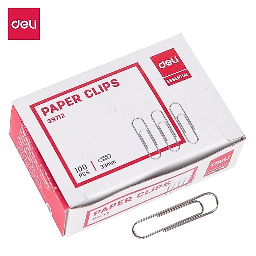 DELI Paper Clips 33mm (100 pcs) E39712 E39716