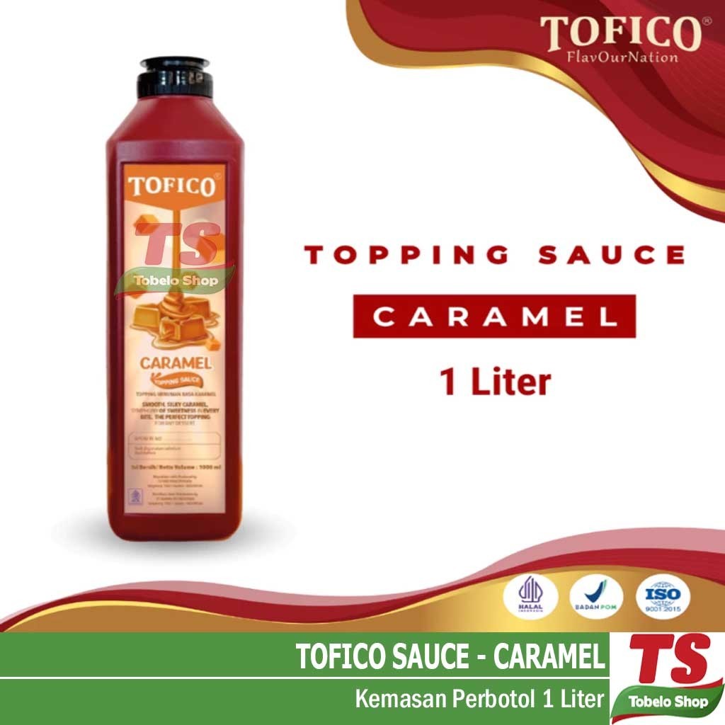 TOFICO CARAMEL SAUCE TOPPING 1 LITER / TOFICO SAUCE CARAMEL / TOPPING CARAMEL