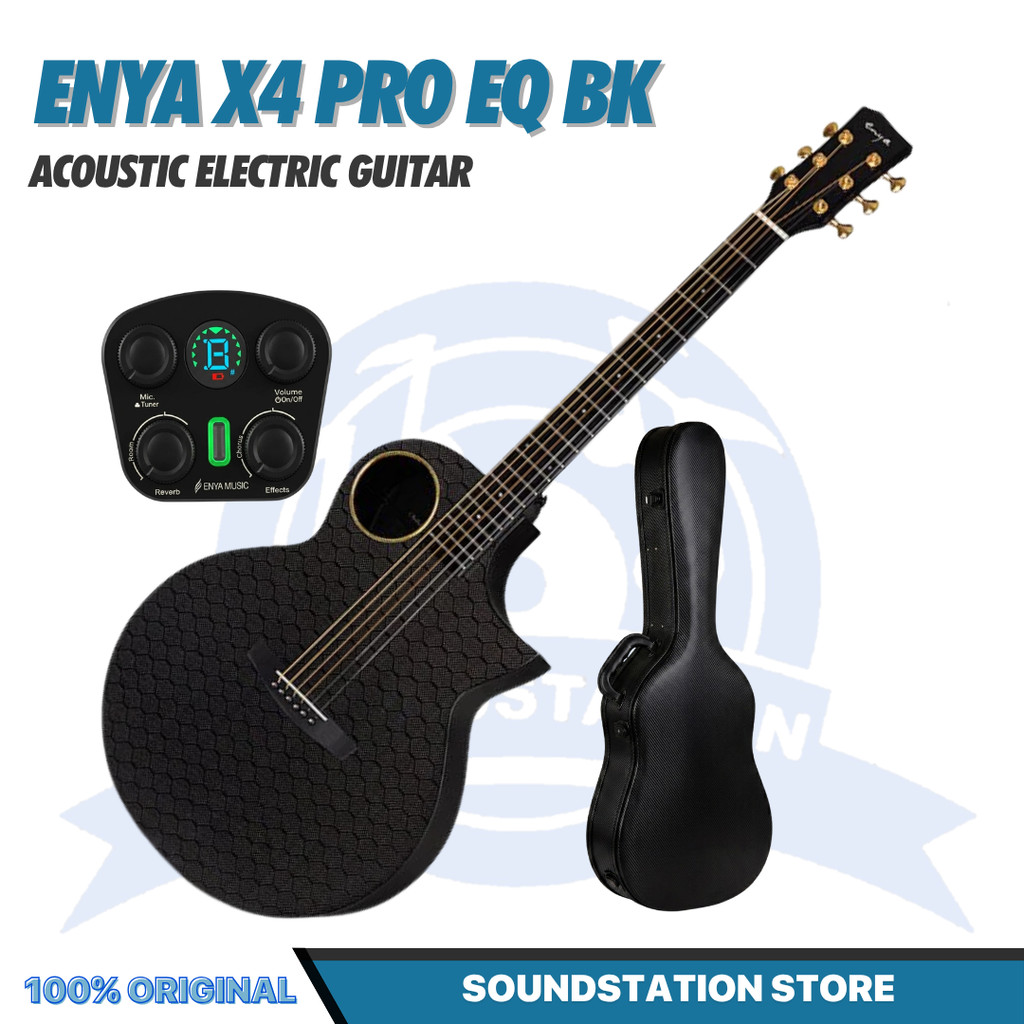 Enya X4 Pro EQ BK Carbon Fiber Acoustic Guitar - Gitar Akustik