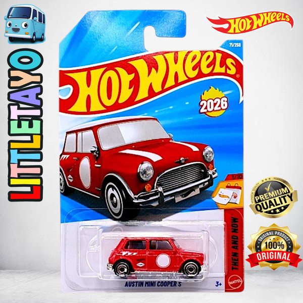 Hot Wheels Austin Mini Cooper S Merah Goodyear Diecast Mobil Classic Car Mr. Bean Morris