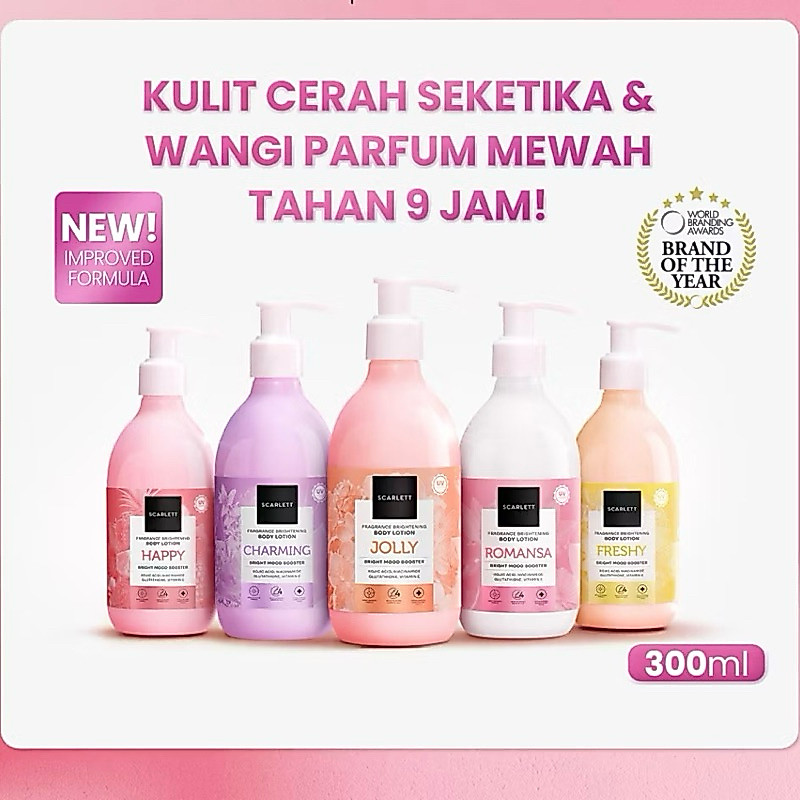 [ SCARLETT ] Scarlett Whitening New Fragrance Niacinamide Brightening Body Lotion Bright Mood Booste