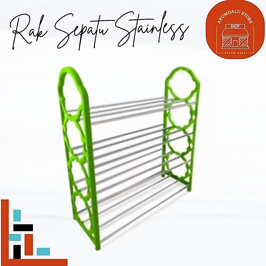 CH828 RAK SEPATU STAINLESS WARNA 4 SUSUN