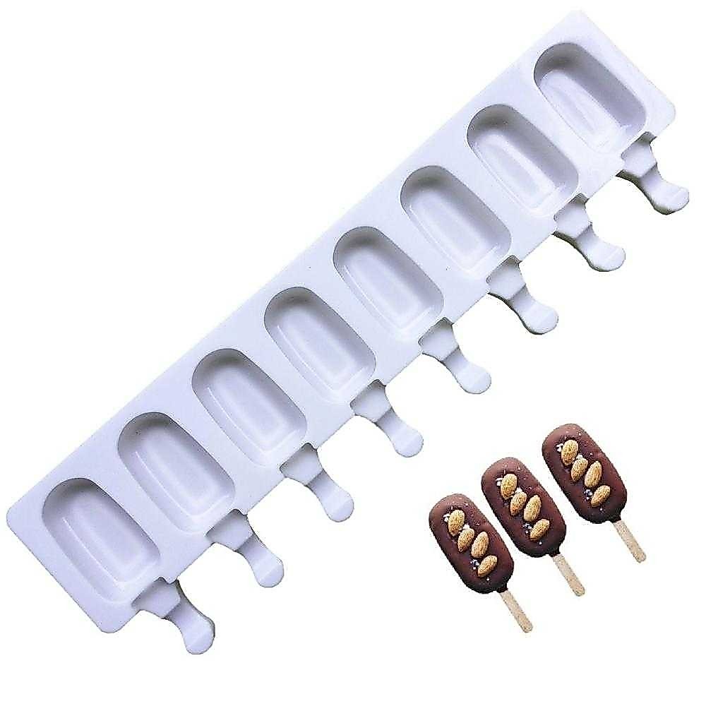 Cetakan Es Krim 8 Grid with Popsicle Sticks / Alat Cetak Es Krim Silikon Stik Es Krim Cetakan Ice Cr