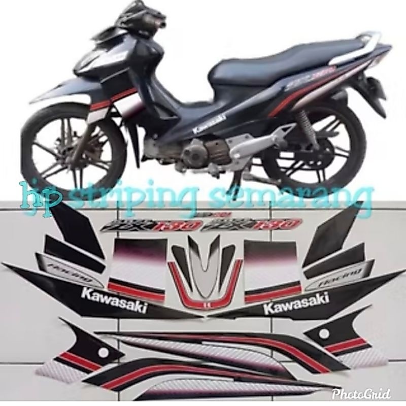 Striping Kawasaki ZX 130 VR th 2006 Hitam