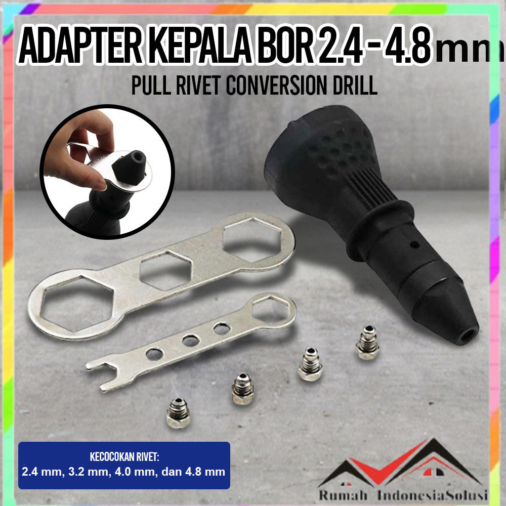 

- Xueliee Pull Rivet Conversion Drill Adaptor Kepala Bor 2.4-4.8mm - 2076B -