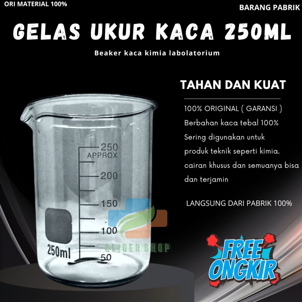 Gelas Ukur Kaca / Gelas Takar Kaca 250 Ml GROSIR