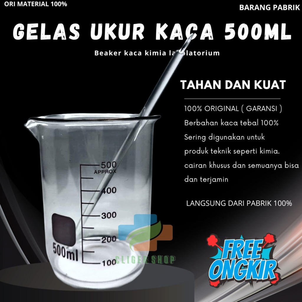 Gelas Ukur Kaca / Gelas Takar Kaca 500 Ml GROSIR
