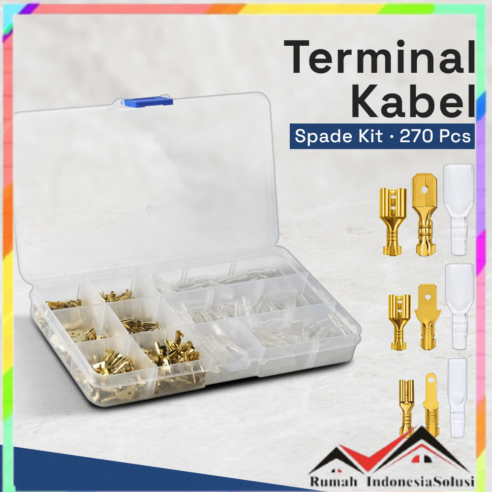 

- Taffware Terminal Wire Crimp Connector Spade Kit 270 PCS - SC7 -