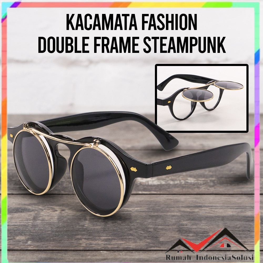 

- MOLNIYA Kacamata Fashion Double Frame Steampunk - NE60 -