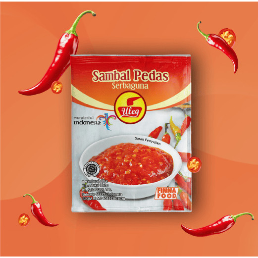 

Finna Uleg Sambal Pedas Serbaguna 18gr / Sambel Pedes / Cabe