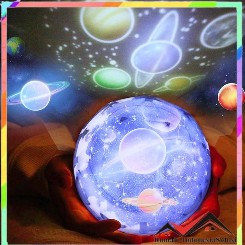 

- CISTWIN Lampu Tidur Proyektor Cahaya Planet 12.8cm Rotate with 6 Film - PT-521 -