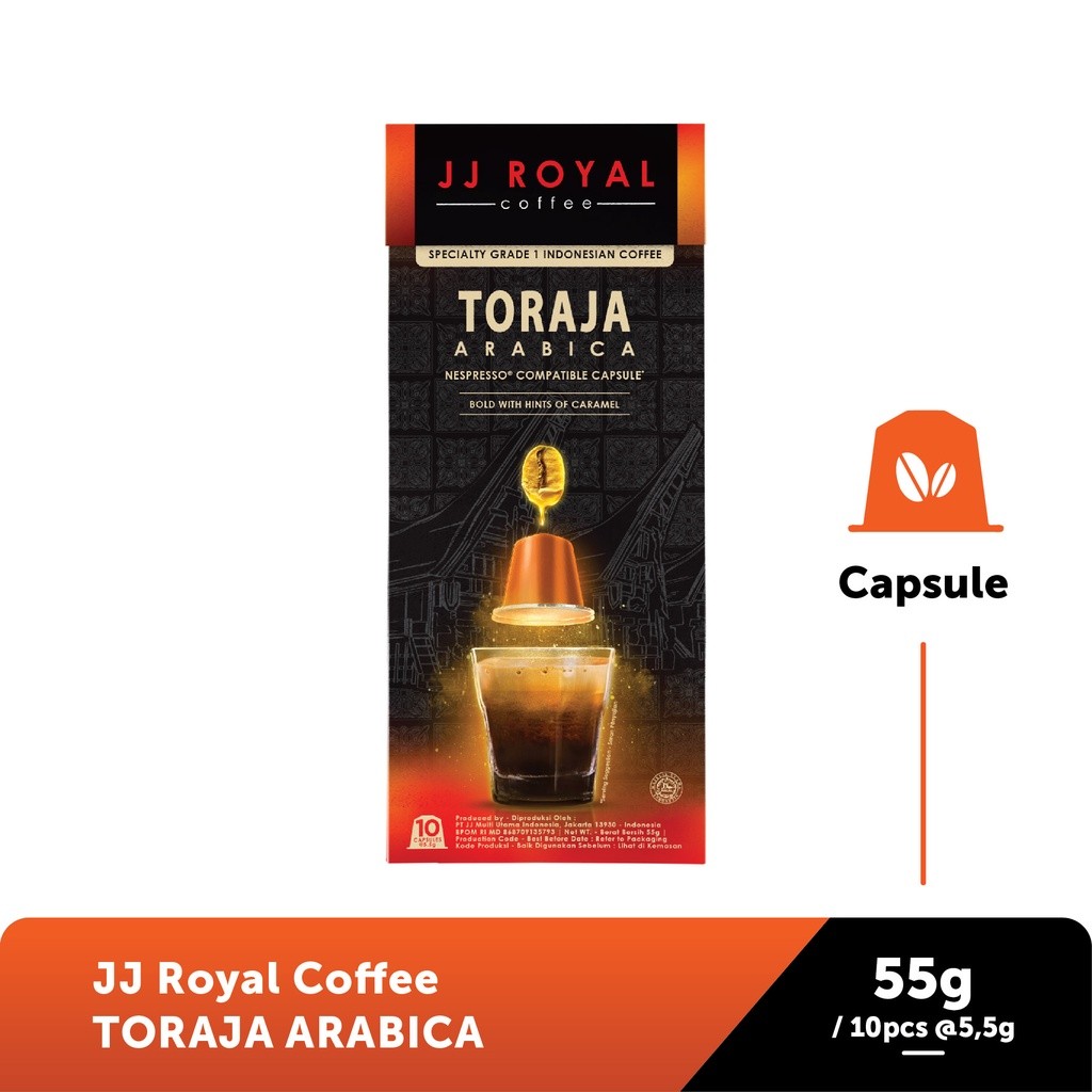 

JAMIN MURAH !!!JJ Royal Coffee Toraja Arabica (Nespresso compatible) - 10pods @5.5gr(BISA LANGSUNG ORDER)