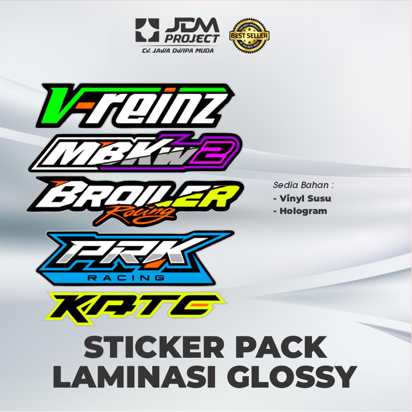 Cetak Kilat - Sticker Pack Racing Bengkel Balap Bloiler Racing Vreinz PRK MBKW2 KATE Montor Maboer