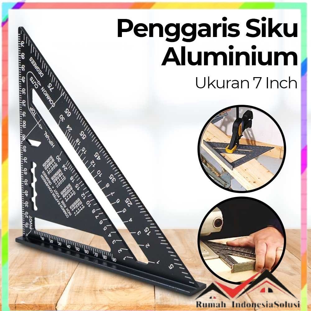 

VKTECH Penggaris Siku Mistar Triangle Ruler Aluminium 7 Inch - A10D01