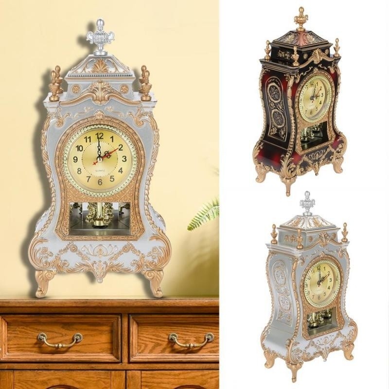 Desk Alarm Clock Vintage Clock Classical Royalty Sitting Room Desk Imperial Furnishing Creative Sit 