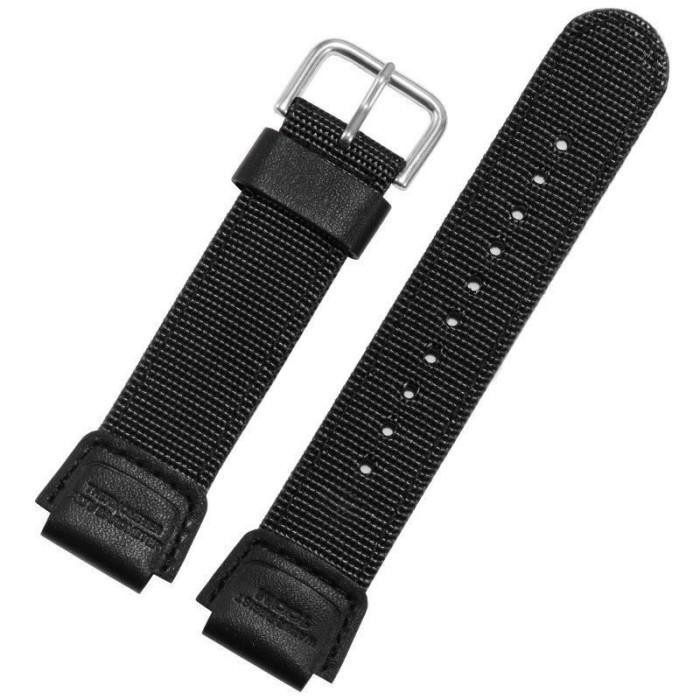 Strap Tali Jam/Jam Kanvas Casio/Strap Nylon Kanvas Pengganti/Hitam - Hitam