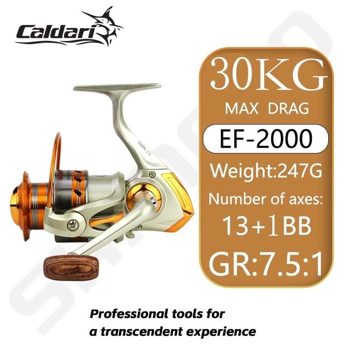 CALDARI Spinning Reel DC1000-7000 Metal Bait Reel 5.2:1 Speed Ratio EVA Handle Spinning Reel Fishing