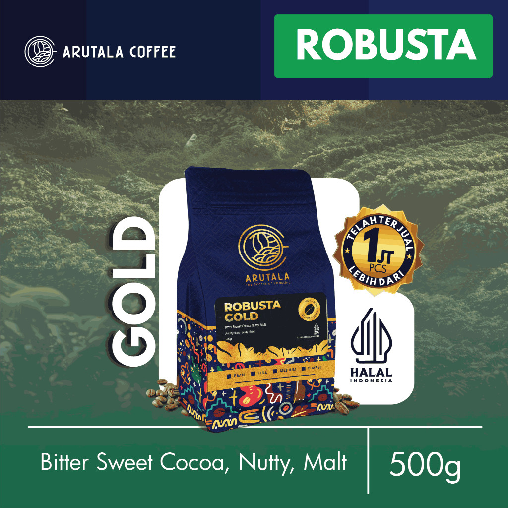 

JAMIN MURAH !!!ARUTALA Kopi Robusta Gold 500 gram(BISA LANGSUNG ORDER)