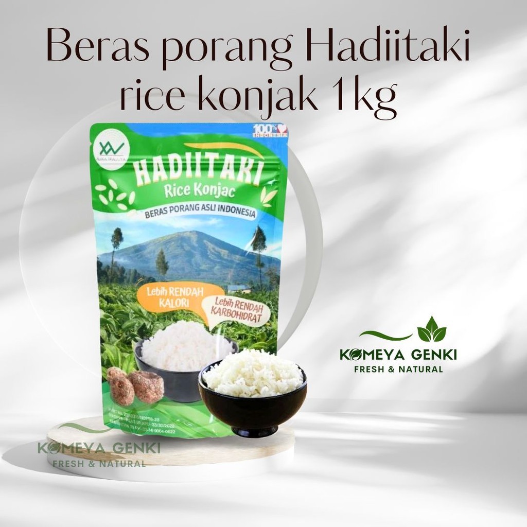 

HADIITAKI Beras Porang 1 KG Shirataki Konjac Rice diet rendah kalori