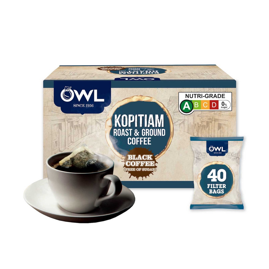 

JAMIN MURAH !!!Owl Traditional Blend Kopitiam Roast & Ground Black Coffee 40 x 5.5 Gram(BISA LANGSUNG ORDER)