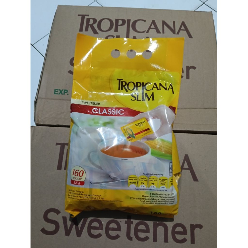 

Tropicana slim sweeteener classic isi 160's Tropicanaslim gula jagung classic isi 160's