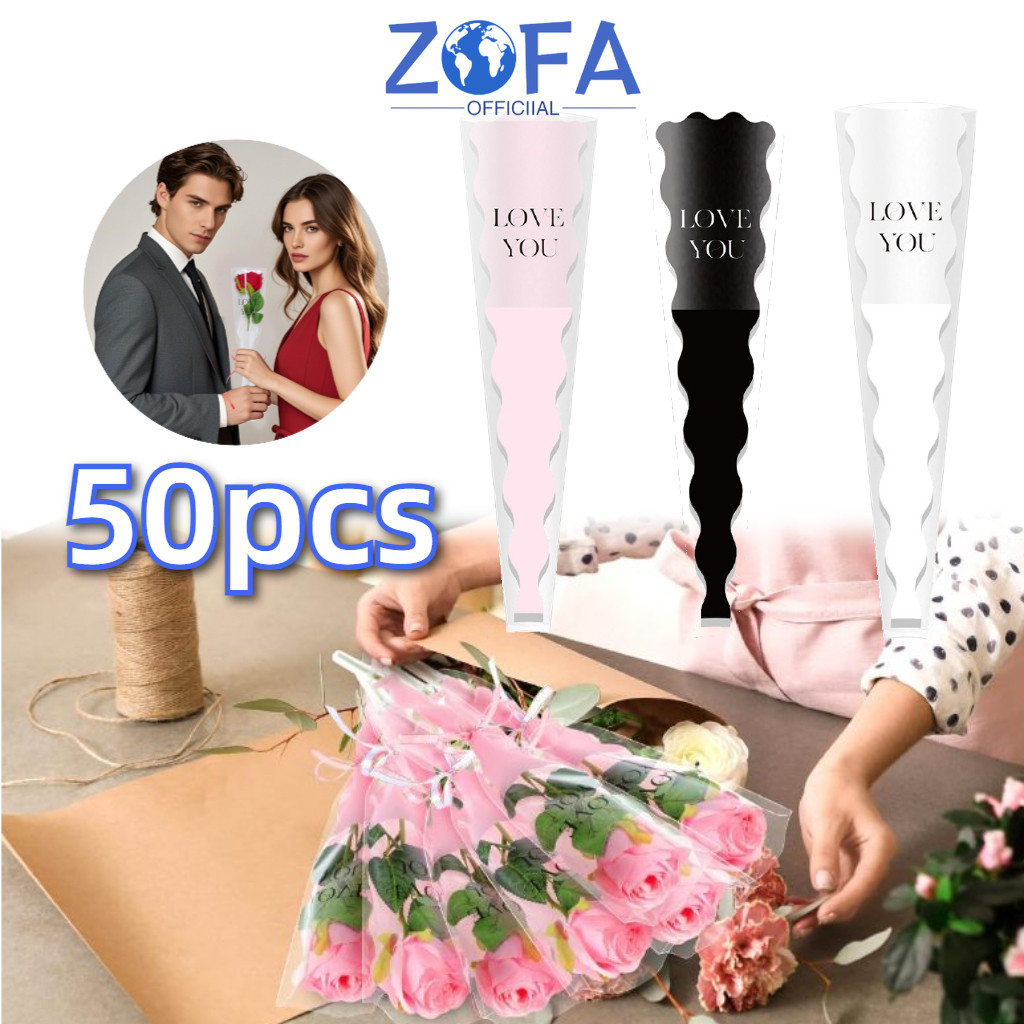 

50 PCS Wrapping Plastik Untuk Mini Buket Rose / Plastik Bungkus Bunga / Cellophane