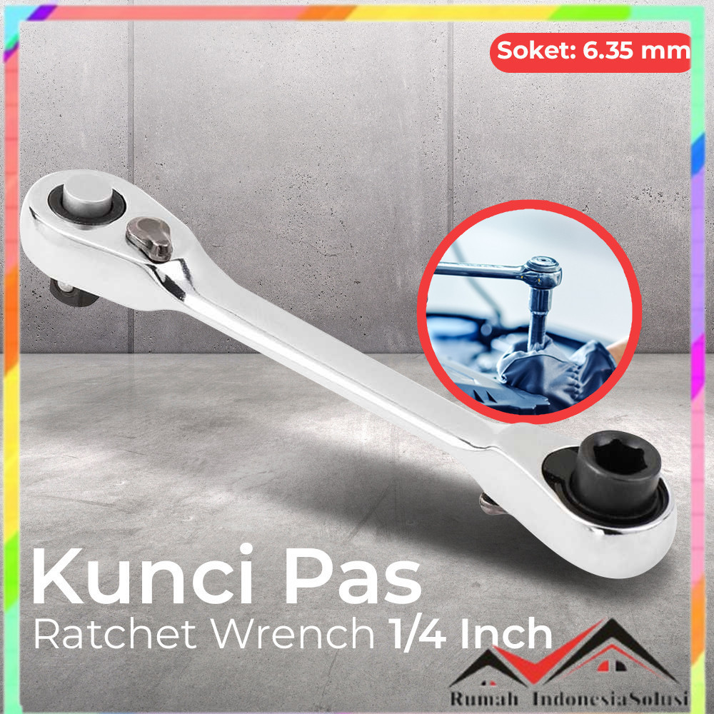 

- JNGEK Kunci Pas Ratchet Wrench 1/4 Inch - CR-V54 -