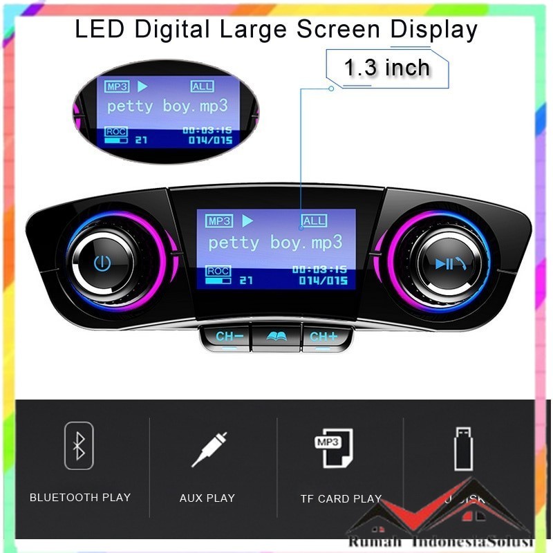 

- JINSERTA Bluetooth Audio Receiver FM Transmitter USB Charger - BT06 -