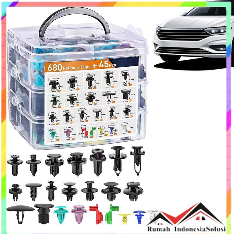 

- RISALE Klip Kancing Mobil Baut Rivet Plier Clip Trim Panel 680 PCS - RS-68 -