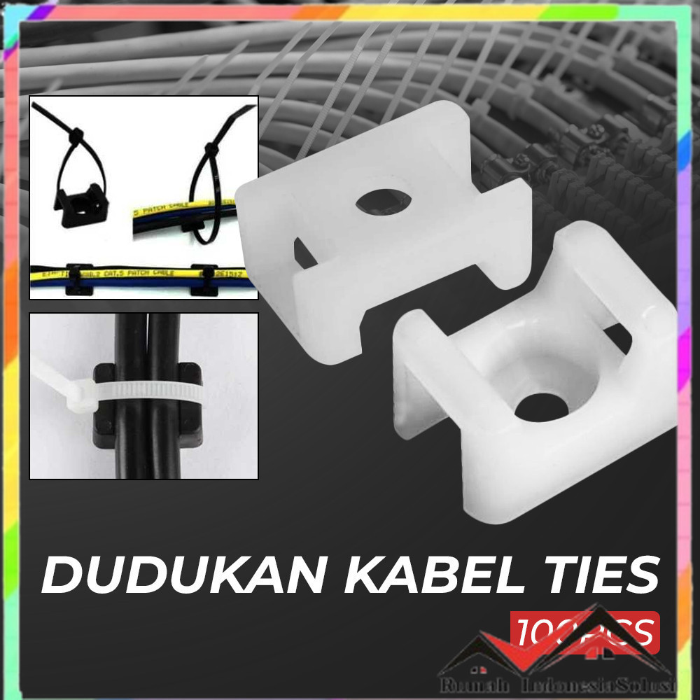 

- YUEQING Dudukan Kabel Ties Tie Mount Cord Organizer M5 100PCS - HC-2S -