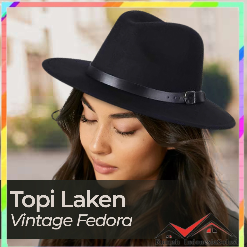 

- JIANGXIHUITIAN Topi Fedora Panama Laken Hat Jazz Classic Vintage - FS-219 -