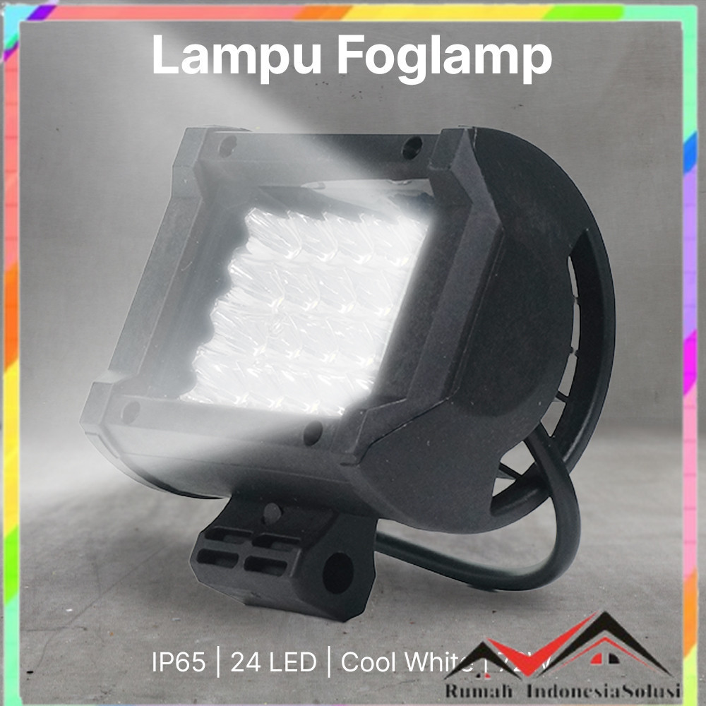 

- Jexito Foglamp Lampu Mobil Truck IP65 24 LED Cool White 72W - JT072 -