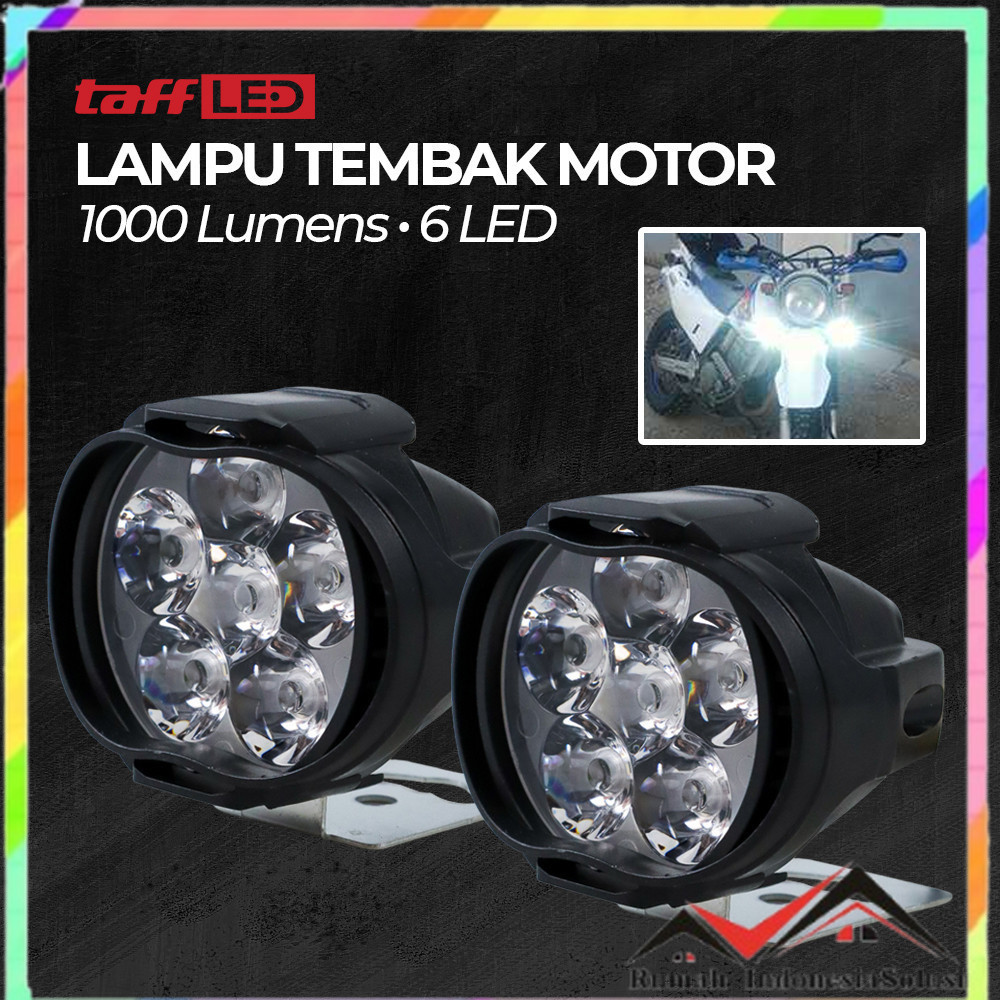 

- TaffLED Lampu Tembak Motor LED High Beam Cool White 1000 Lumens 1 Pair - U5 -