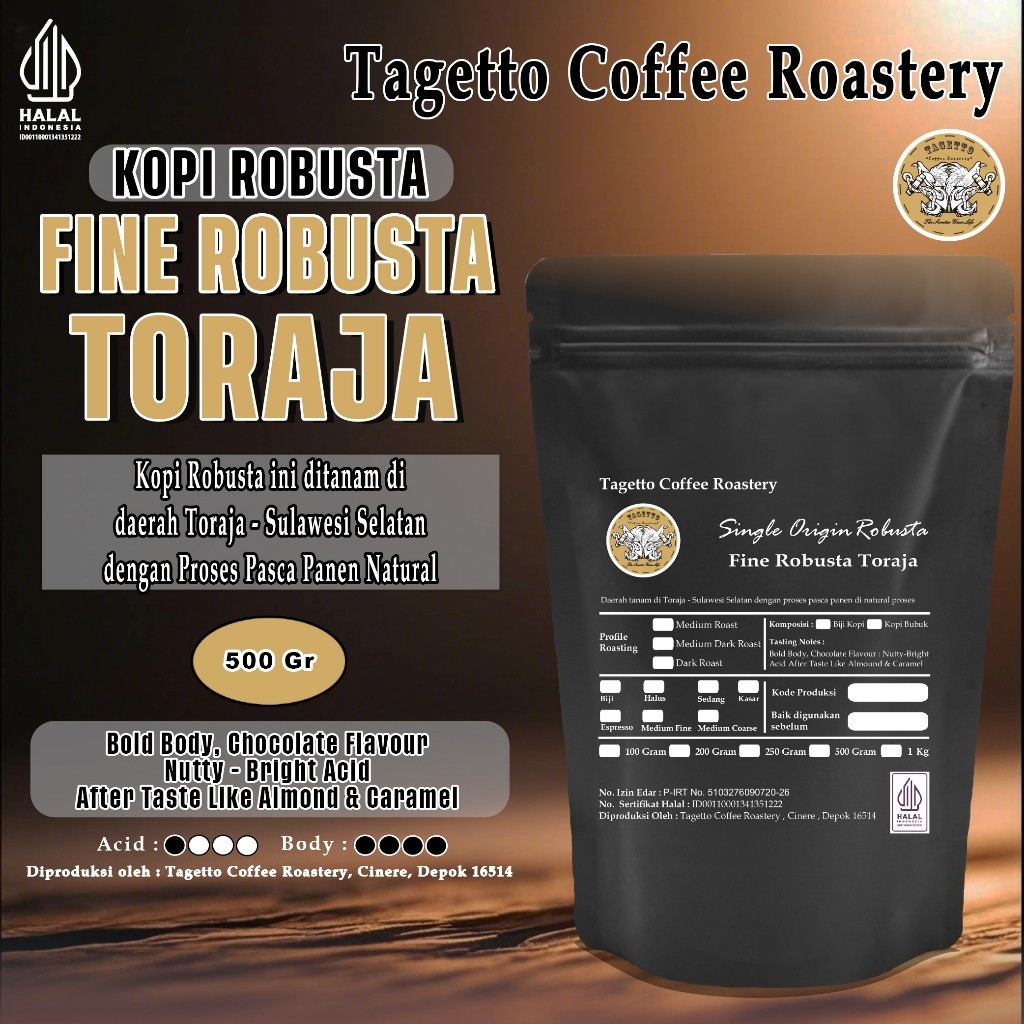 

JAMIN MURAH !!!BIJI KOPI FINE ROBUSTA TORAJA 500GR | BEAN GROUND BUBUK 500 GRAM TAGETTO COFFEE(BISA LANGSUNG ORDER)