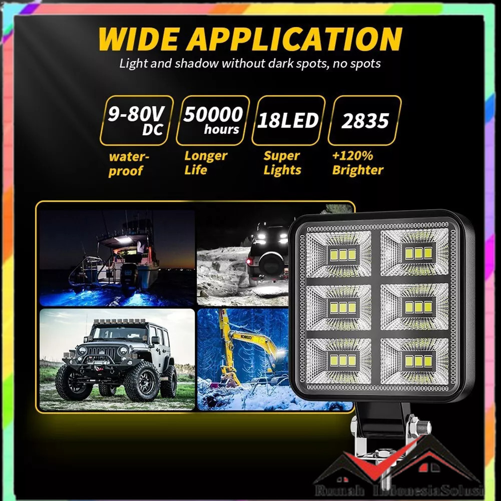 

- DXZ Lampu Sorot Tembak Mobil LED Floodlight IP65 Cool White 12W - D98 -