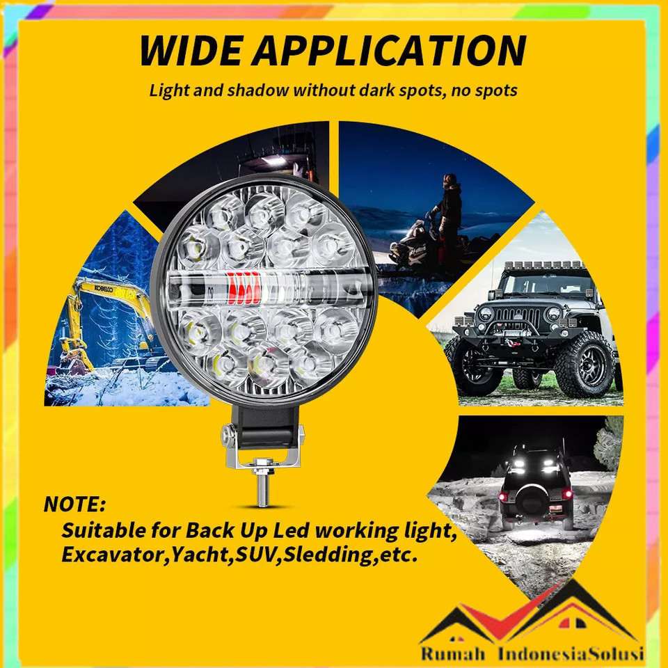 

- DXZ Lampu Sorot Tembak Mobil LED Floodlight 3in1 Color IP67 42W - D14 -